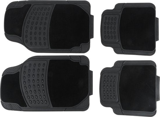 Tapis de voiture All Ride Universel - Lot de 4 - 70 x 44 cm/ 44,5 x 43 cm - Noir