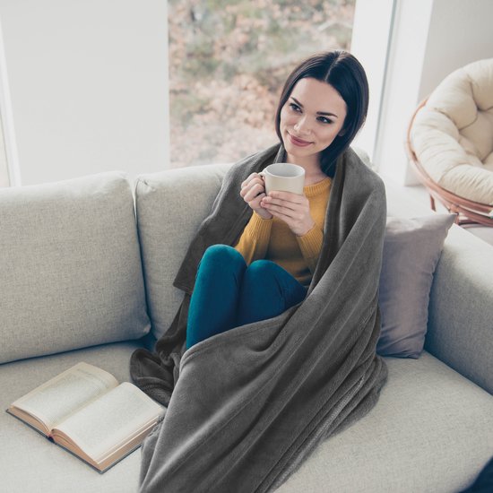 Inventum HB180G - Couverture électrique - Couverture chauffante - Couverture - 1 personne - 180x130 cm - Polaire - Gris