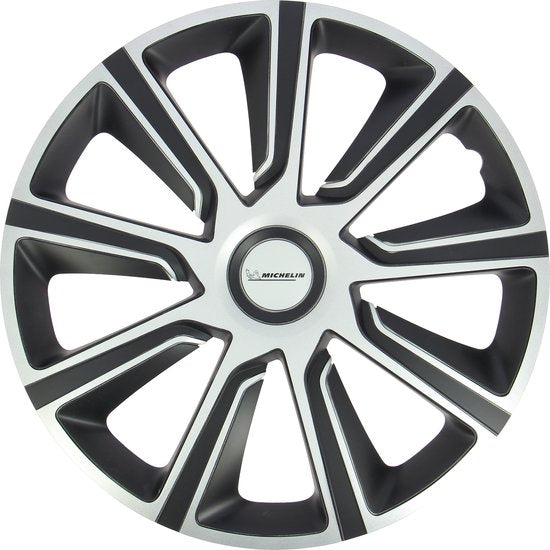 Enjoliveurs Michelin 15 pouces - argent/noir - 4 pièces