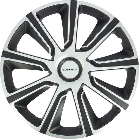 Enjoliveurs Michelin 15 pouces - argent/noir - 4 pièces