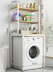 Livista® Laundry Cupboard - 3-Layer Storage Rack - Space-saving Laundry Room Organizer - 181x60x70 CM - White