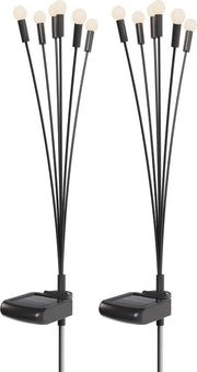 Sinji Firefly LED bulbs - Lampes de jardin solaires, Lampes d'ambiance solaires, résistantes à l'eau et à la poussière, adaptées à l'extérieur, 2 pièces, noir