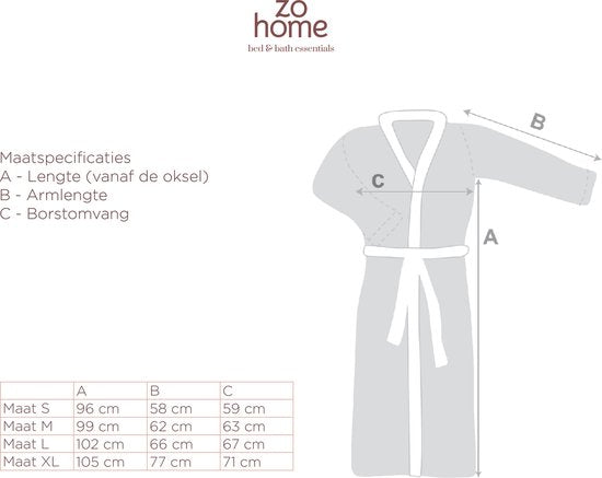 Zohome Peignoir Cara - Peignoir pour femmes et hommes - M - Manteau du matin - Convient pour le sauna - Taupe
