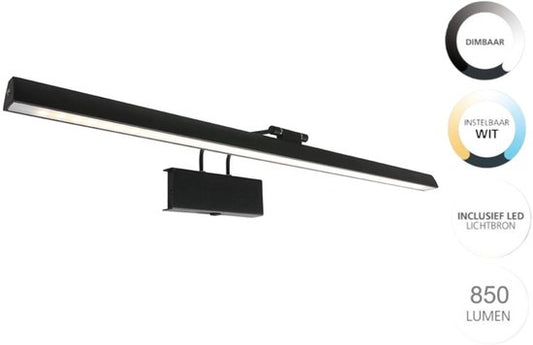 Steinhauer Litho LED - Applique moderne - Noir - H:9.4cm - Universelle - Pour l'intérieur - Métal - Appliques - Chambre à coucher - Salon
