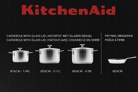 KitchenAid Stainless Steel Pan Set 7-piece | stainless steel / INOX - PFAS-free