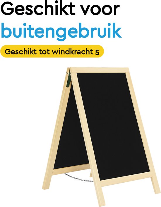 BRASQ Chalkboard Blank - 75x135 CM - Tableau noir - Enseigne publicitaire - Enseigne de trottoir - Double face - pour l'intérieur et l'extérieur - Hospitalité