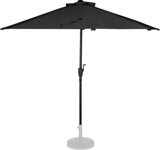 VONROC Premium Parasol Magione - Parasol de balcon durable - Semi-circulaire 270x135cm - Toile résistante aux UV - Anthracite/Noir - Housse de protection incluse
