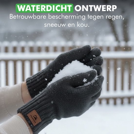 Travelhawk Gloves - Fleece - Splashproof Gloves Men - Gloves Ladies - Gloves Winter - Scooter/Bike - Black