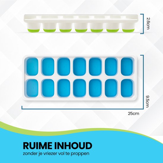 TTD® Moule à glaçons en silicone avec couvercle - Lot de 4 - 14 x 4 glaçons - Empilable - Sans BPA - Les glaçons sont faciles à presser