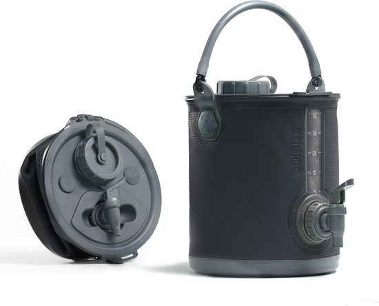 Colapz 2-in-1 Distributeur d'eau pliable 8L - Carafe d'eau avec robinet pour le camping - Carafe d'eau avec couvercle - Jerry Can avec robinet - Réservoir d'eau - Robinet de limonade - Gris - Camping avec caravane et camping-car en 2024