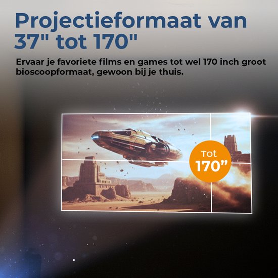 Denver Mini Beamer - Full HD 1080P - 175 ANSI Lumens - Bluetooth - Support Chromecast - Projecteur - Home cinema - PR2500