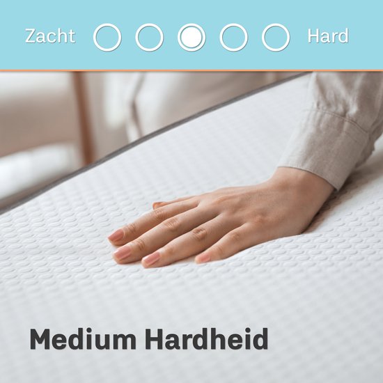 CozySense® Topper 90x200 - Surmatelas - Matelas de terrasse - Mousse à mémoire de forme avec gel réfrigérant - CertiPUR® - Fermeté moyenne - 8 CM - Housse lavable
