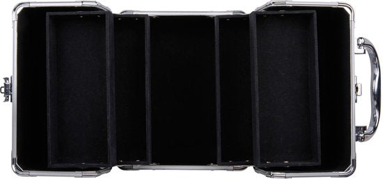 Touch Of Beauty Make Up Case Silver - Organisateur de cosmétiques - avec poignée et serrure à clé