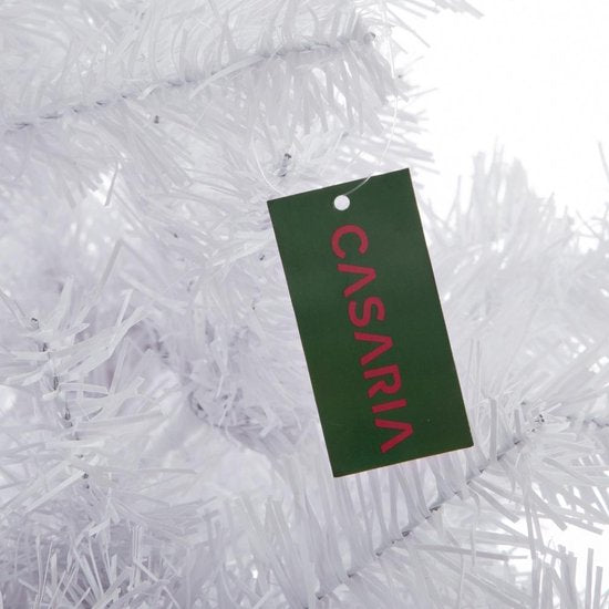 Sapin de Noël Casaria PVC - Base métal - 180 cm Blanc