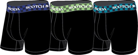 Scotch & Soda Active Stretch Boxer Briefs - Hommes - Noir - Lot de 3 - Performance Fit Taille XL