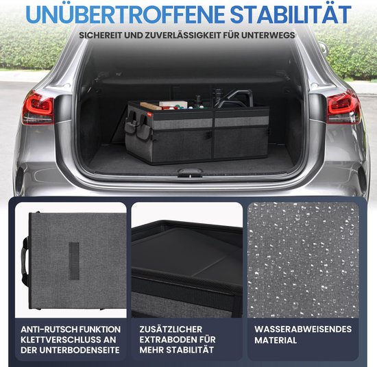 HELDENWERK Organisateur de bottes premium avec couvercle, robuste et antidérapant - Sac à bottes pliable, grand avec double fond - Coffre, boîte d'organisation de bottes