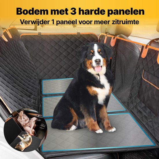Tapis pour chien Jake and Jacky XXL avec extension de siège arrière - Tapis de voiture pour chien avec sol dur - Housse de voiture protectrice - Tapis pour chien - Tapis de voiture et sac de rangement inclus