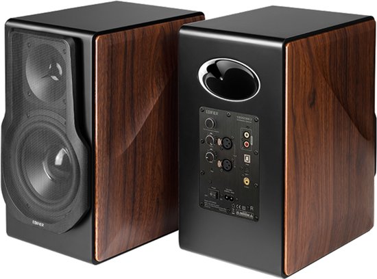 Edifier - S3000MKII Premium Active 2.0 Speakers - 256 W RMS - Black & Brown Wood - Hi-Res Audio & Bluetooth 5.0 - Wirelessly Connected System - Ultimate Sound Experience