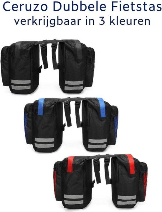 Ceruzo Double Bicycle Bag - 20 Liter - Sac à vélo - Water Repellent- Compact- Sporty -Black
