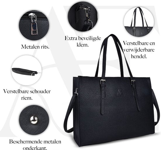 Aramae® - Laptop bag Ladies - Handbag - Shoulder bag - Office bag Ladies - Incl. shoulder strap