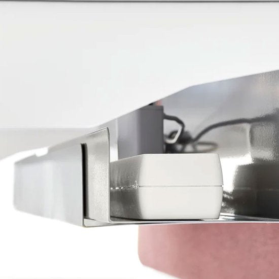 BRASQ Chemin de câbles réglable blanc - Rangement des câbles - Chemin de câbles bureau - Support de câbles - Gestion des câbles - Universel