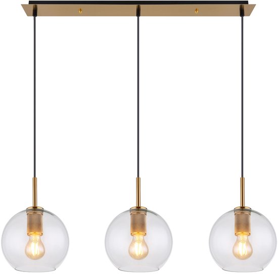 Globo - lampe suspendue - ADARA - bronze - verre - grande lampe de table pour salle à manger - E27 - 15462H2