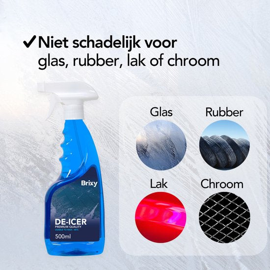 Brixy 3-Pack Antifreeze Spray - Dégivreur de pare-brise pour voiture - Spray dégivrant puissant - Dégivreur - Hiver - 3x 500ml