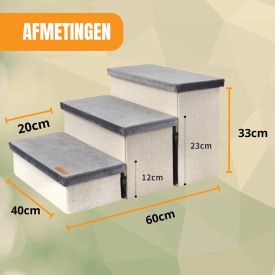 Escalier pour chien Escalier robuste pour chien avec rangement - Escalier pour chien - marche pour canapé ou lit - Jusqu'à 60 kg - Anthracite - Universel