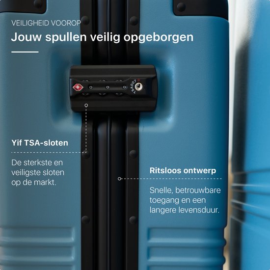 ONYX Hybrid Pro Hand Luggage Suitcase with Front Pocket 38 Litres - Recycled Polycarbonate and Zipperless Design - Travel Suitcase with TSA Lock and Spinner Wheels - Lightweight Trolley with Laptop Compartment - Glacier Blue