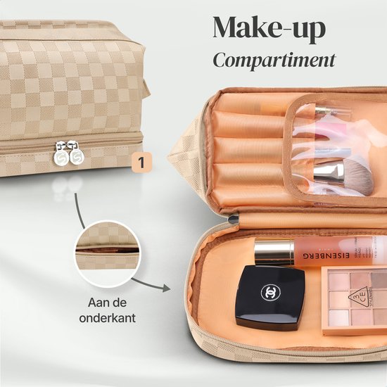 Skycases Travel Essentials - Trousse de toilette et de maquillage - Imperméable et compacte - Convient pour le voyage et l'usage quotidien - Unisexe - Or