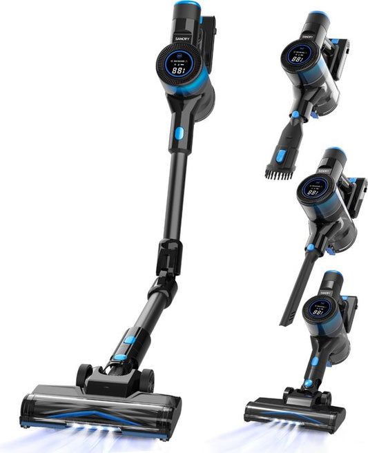 Sanovy Turbo Flex X28 Aspirateur à manche sans fil - Sans sac - Alimentation par batterie - 350W - 28Kpa - Avec accessoires - Aspirateur sans sac sans fil