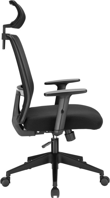 DMV - Chaise de bureau - Chaise de bureau ergonomique - Chaises de bureau pour adultes - Chaise de bureau ergonomique - Chaise de bureau - basculante - noire