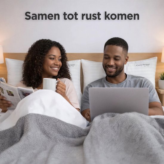 CozySense® Pillow - Lot de 2 - 50x70 CM - Oreiller de sommeil avec mousse à mémoire de forme - rembourrage ajustable et housse amovible 100% coton - Oreiller - Pour les dormeurs sur le côté, le ventre et le dos