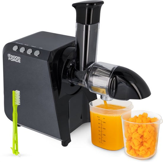 Goodforce Powerful Slowjuicer - Presse-agrumes - Presse légumes et fruits - Avec réservoir à pulpe et à jus - Extracteur de jus - Valeur nutritionnelle maximale