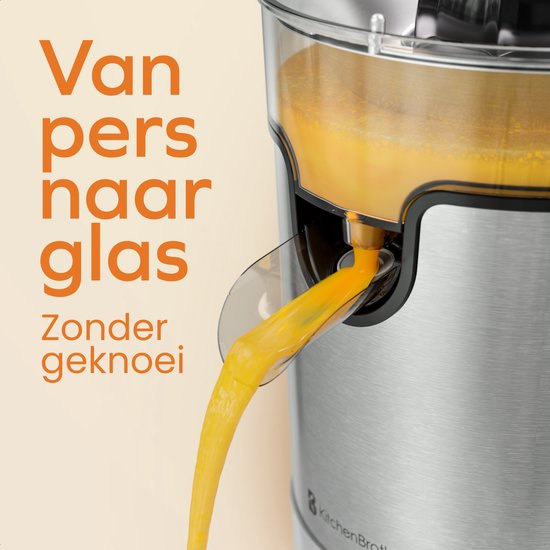 KitchenBrothers Presse-agrumes - Compact - Avec bec et levier de pression - 0.35L - acier inoxydable