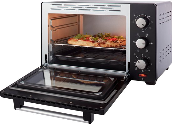 Tomado TEO3000B - Four posable - 30 litres - 1600 watts - Air chaud - 3 niveaux d'encastrement - Noir