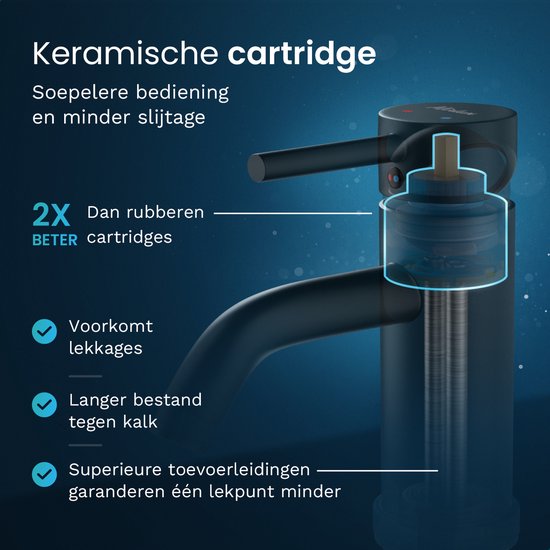 Mirlux Wash Basin Tap Black - Wash Basin Mixer Bathroom - Basin Tap - Basin Tap/WC Tap - Faucet - Cold & Hot Water Tap - Toilet Tap Cold & Hot Water