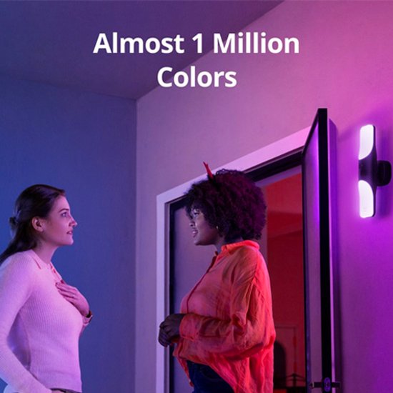 eufy Security S100 Applique murale avec caméra - Applique murale avec caméra - Résolution 2K - Éclairage 1 200 lumens - Vision nocturne couleur - Détection intelligente AI - Étanchéité IP65 - Pas de frais mensuels - Filaire