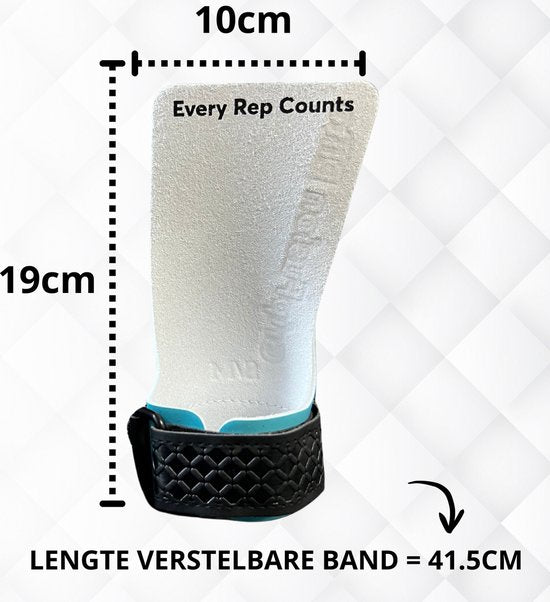 Sandside CrossFit Grips Elite 2.0 - Poignées adhésives - Pas de craie - Gants de fitness - Poignées sans doigts - Bleu ciel L/XL