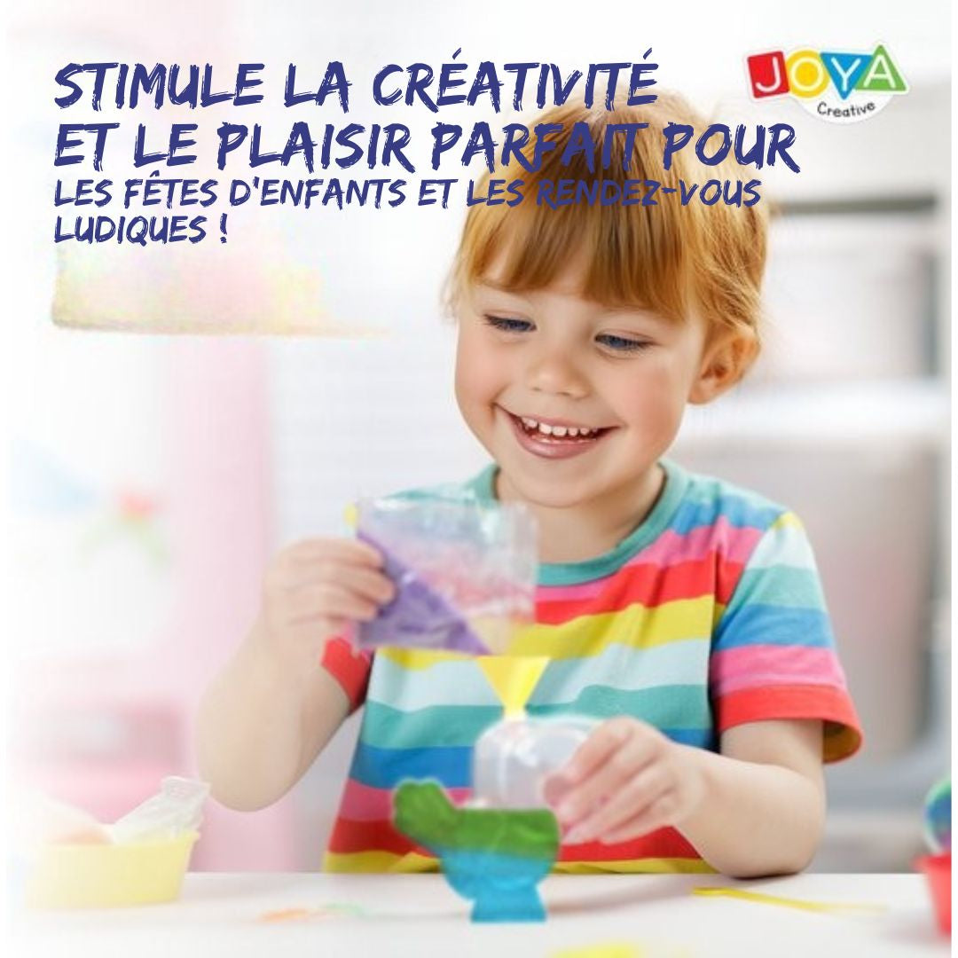 Jeux de sable pour enfants JOYA CREATIVE - Sable coloré avec 4 flacons amusants - Loisirs créatifs filles 6 ans