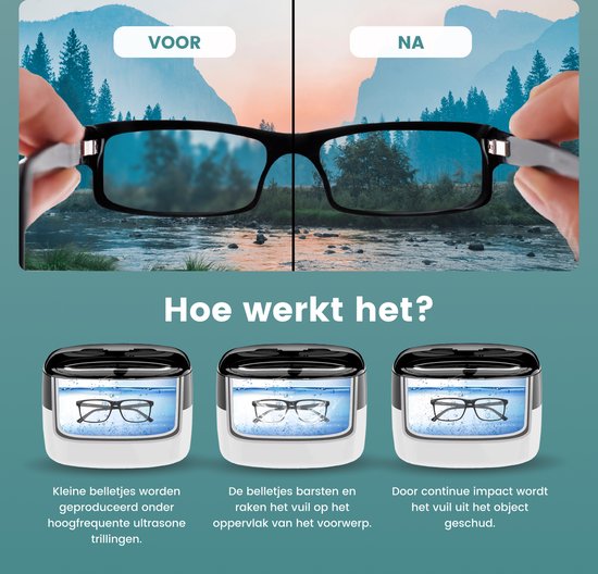 Samako Nettoyeur à Ultrasons Professionnel - Appareil de Nettoyage - Bain à Ultrasons - Lunettes - Bijoux - Montre - Pinceau de Maquillage - 750 ml