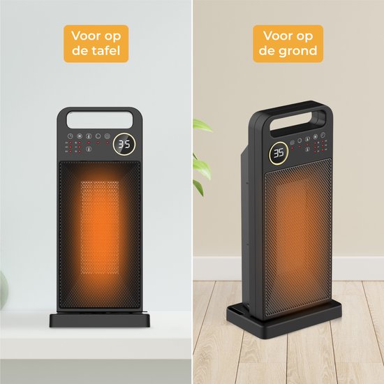 Nuvance - Réchaud électrique - 2000W - Réchaud de terrasse - Réchaud céramique - Réchaud à ventilateur - Chauffage électrique