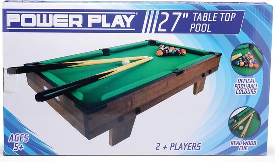 Toyrific Table de billard 27 pouces marron 20 pièces