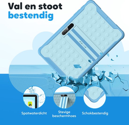 Tablette enfant Spoused - 10.1 Inch - Tablette enfant à partir de 3 ans - 64GB - 4GB RAM- 6000 mAh Battery - Incl. Protective cover & Parent Control app - Blue