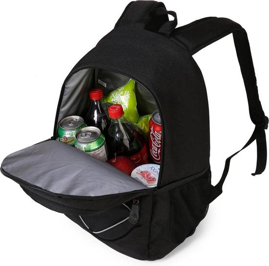 Sac à dos isotherme (25L) - Contient 28 canettes - Sac à lunch pour femmes et hommes - Noir