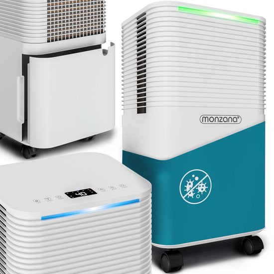 Déshumidificateur Monzana - 12L/jour Silencieux <38 dB 200W 20m² Roues - Blanc