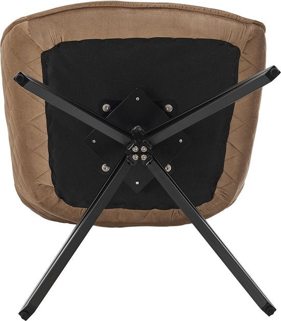 Chaise de salle à manger / Chaise pivotante / Chaise seau Clyde - Cognac - Piètement métal