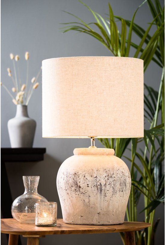Light & Living Abat-jour cylindrique Livigno - Naturel - Ø40x30cm - pour lampes de table, lampadaires, suspensions