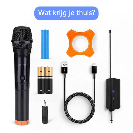 Tech Essentials® Ensemble de microphones sans fil - 2,4Ghz - Récepteur USB-C - Plug & Play | Karaoké - Studio - Jack 3,5-6,3mm - ASMR - Convient à Partybox
