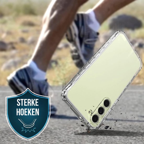 Podec 2-in-1 Case with Screen Protector Suitable for Samsung Galaxy S23 Transparent Phone Case - Anti-Shock Case Cover